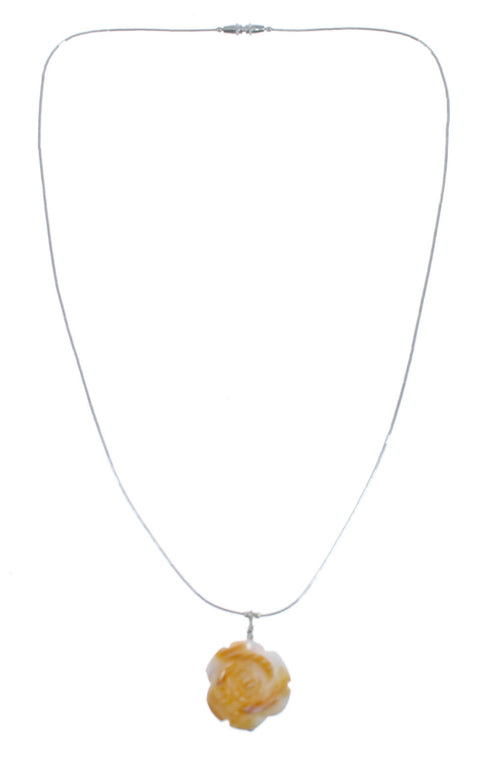 Liquid Silver Native American Oyster Shell Bead Necklace JX126754